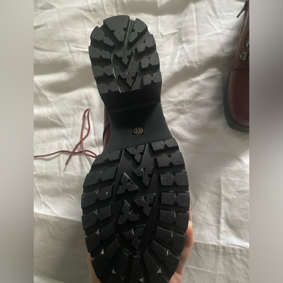 Red Leather Heel Booties - Picture 3 of 4